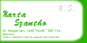 marta szantho business card